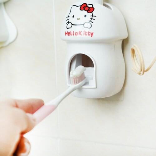 Cute Bathroom Toothpaste Storage Rack Cartoon Wall-mounted Toothpaste Squeeze Artifact Creative Automatic Punch-free Squeezer