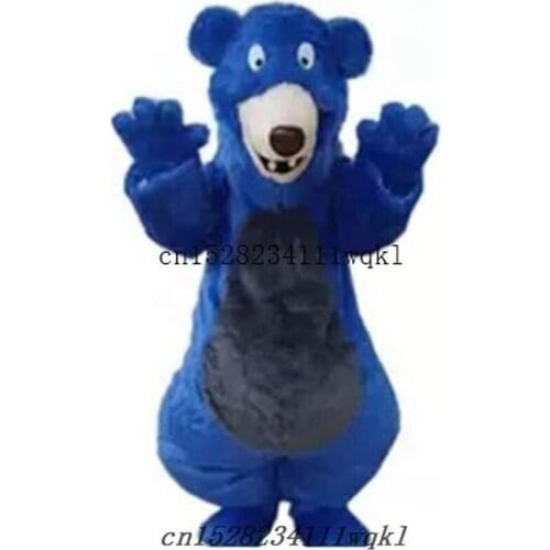 Animal Cartoon Blue Bear Mascot Costum cosplay Characteristi Clothing Christmas Celebration Fancy Dress Costume