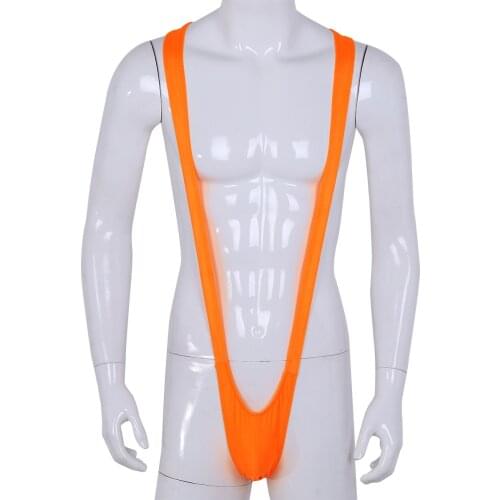 Mens One Piece Mankini Body Underwear Sissy Fluoro Bodysuit Lingerie Male Gay Stretch Bikini Thong Leotard Sexy G-String Catsuit