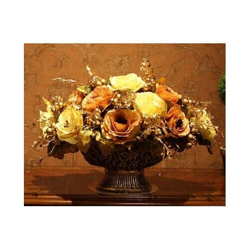 Imitation flower set, artificial flower decoration, silk flower rose table decoration.christmas decorations for home