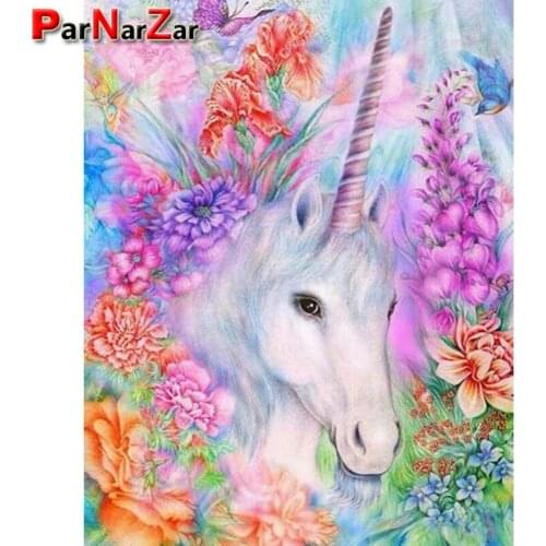 ParNarZar 5D DIY Diamond Painting Embroidery Unicorn DIY Diamond Painting Full Drill Swan Crystal Drawing Needlework Gift