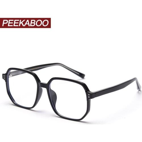 Peekaboo korean big frame glasses optical women acetate clear lens square glasses frame men retro oversized spring fashion