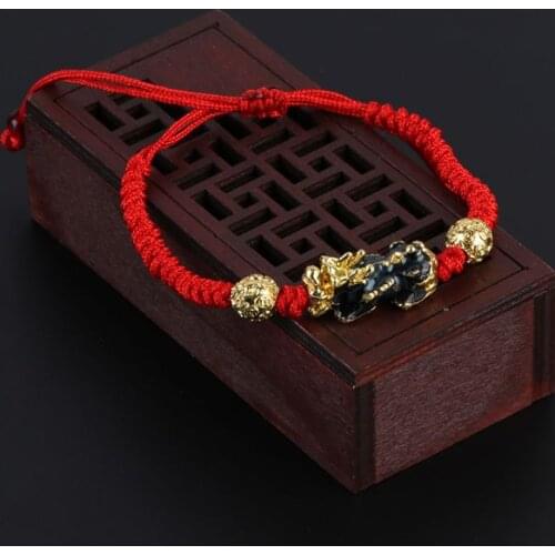 Pi Xiu Charm Color Change Temperature Kabbalah Red String Braided Mood Bracelets LX9E