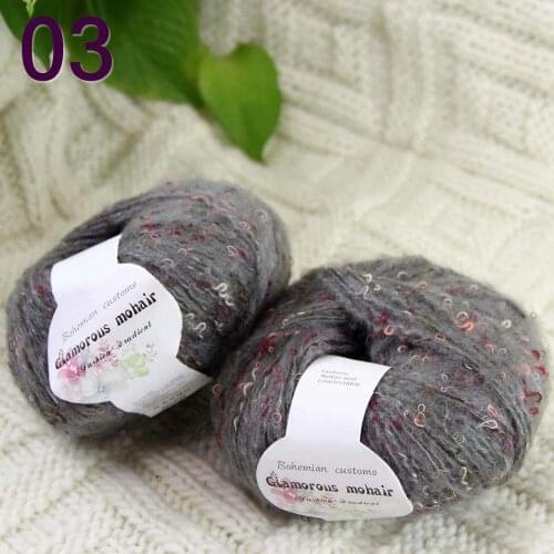 Sale 2SkeinX50gr Luxury Fluffy Soft NEW MOHAIR Shawls Hand Knit Crochet Yarn Dark gray 825-03-2