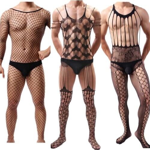 Sexy lingerie hot men body suits teddy erotic club costumes sexy underwear intimate nightgown sex products hose porn stockings