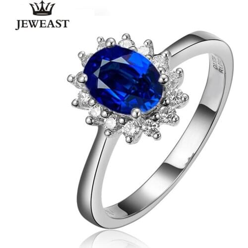 SLFD Natural sapphire 18K Pure Gold 2020 New Hot Selling Top Ring Women Heart Shape Ring For Ladies Woman Genuine Jewelry