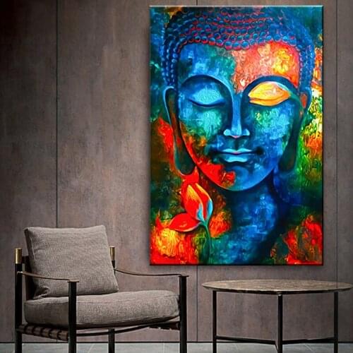 Modern Buddhism Posters and Prints Wall Art Canvas Painting Wall Decoration Lord Buddha Pictures For Living Room Wall