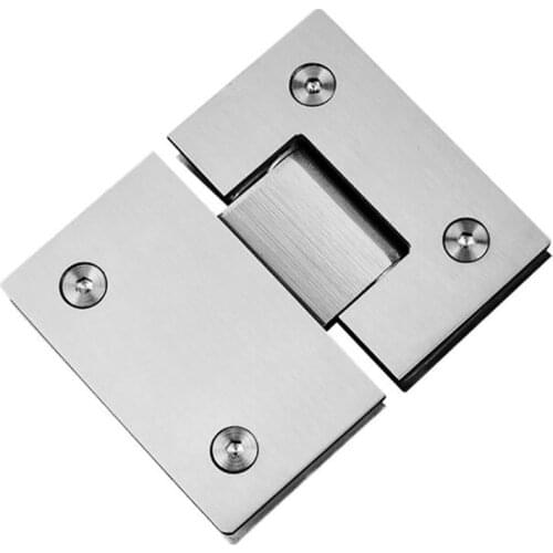 Heavy Duty 180 Degree Glass Door Hinge Clamp Wall Mounted Glass Shower Doors Hinge for 8-12mm Glass, Stainless Steel Brushed