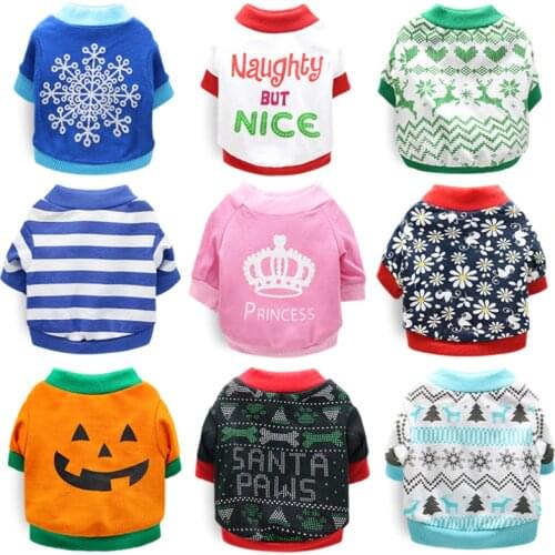 Warm Christmas Clothes for Dogs Winter Pet Dog Clothes Halloween Dressed up Cat Clothing Pet Hoodies Clothes for Small Dogs Coat