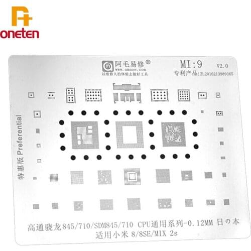 Amaoe BGA Reballing Stencil MI9 For Qualcomm Snapdragon 845 710 SDM845 710 CPU Xiaomi 8 8SE MIX 2s Phone Repair Tools
