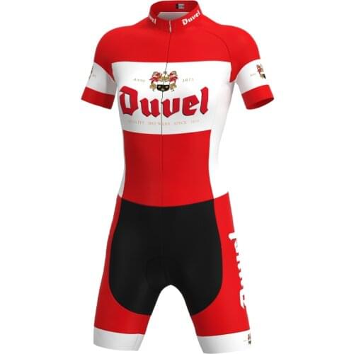 1992 Racing Belgium Duvel Team Retro Woman Cycling Jumpsuit Triathlon Mtb Bike Short sleeve Skinsuit suit maillot ciclismo mujer