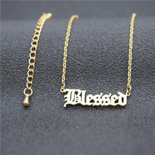 Name Necklace Women Stainless Steel Link Chain Nameplate Pendant Custom Jewelry BFF Punk Men Necklaces