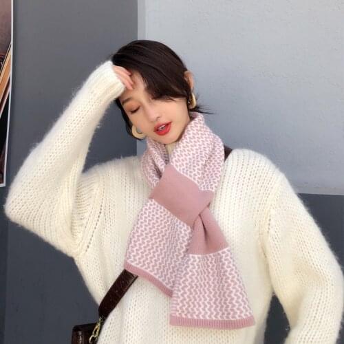Winter Women Knit wavy Sweet Soft Thick Warm Solid Long Scarf For Ladies Chic Pashmina Shawl Bufanda Invierno Femme D221