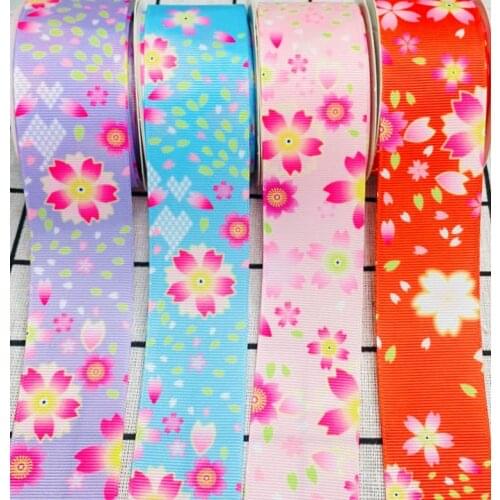 1-1/2 38mm Flower Ribbon 10 yards DIY Handmade Material Tiara Bow Bow Clothing Material Cake Packaging
