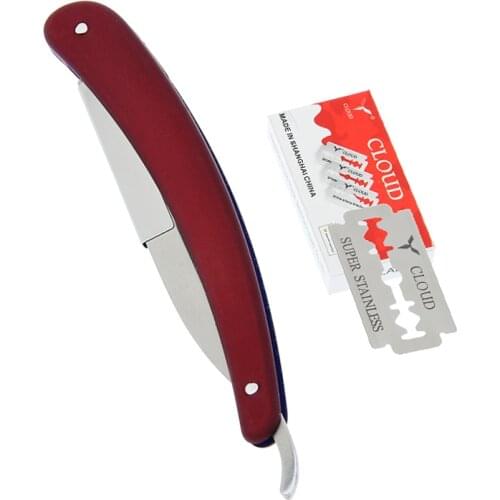 1Pcs Professional Manual Shaver Straight Edge Stainless Steel Sharp Razors Folding Shaving Beard Cut With Blade 3 Colors HC0014