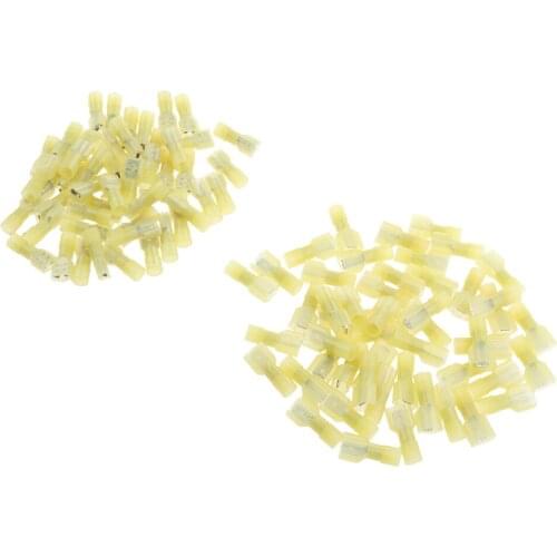 100x Fully Female & Male Spade Terminals Crimp Connector 12-10AWG