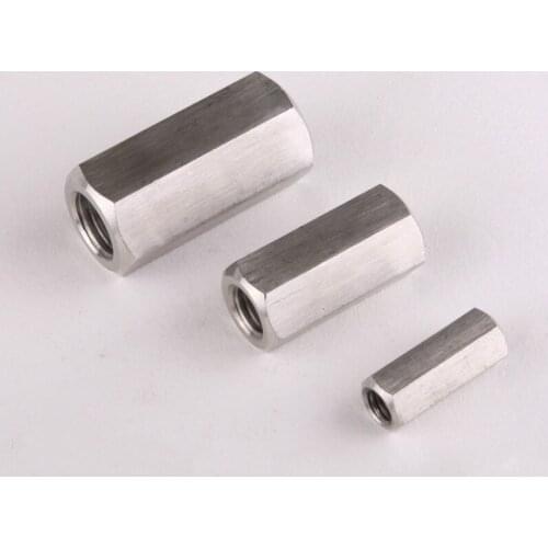 2PCS Hex Rod Coupling Nuts Threaded Rod Couplers 304 Stainless Steel M6/8/10/12/14/16/18/20