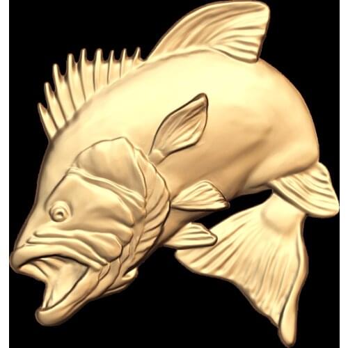 Fish 3D Model Relief for CNC Router 3D Printer Artcam Aspire Bas Relief in STL file format