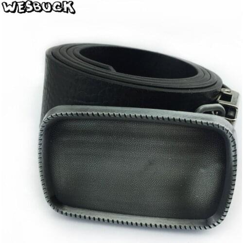 5 PCS MOQ WesBuck Brand New Mens Belt Buckle Metal Rectangle Black Blank DIY belt buckle With Fashion Mens Buckles