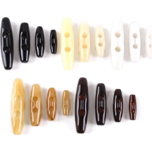 5pcs Horn Button Two Big Hole Oval Button Childrens Sweater Adult Coat Button Clothing Decorate Button DIY Sewing Accessories