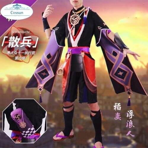 Anime! Genshin Impact Scaramouche Game Suit Handsome Kimono Uniform Cosplay Costume Halloween Party Outfit For Men 2021 NEW