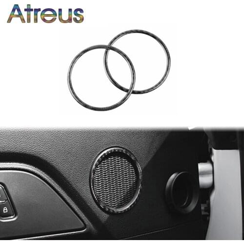 Atreus 1set Door Window lift Switch Speaker Outlet Carbon Fiber Trim Stickers For Ford Mustang 2015 2016 2017 GT500 Accessories
