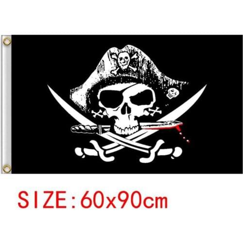 Large Pirate Flag Skull Events Flag And Banners Parade Banners Polyester Printed Rock Band Drapeau Flags For Decorations 60x90cm