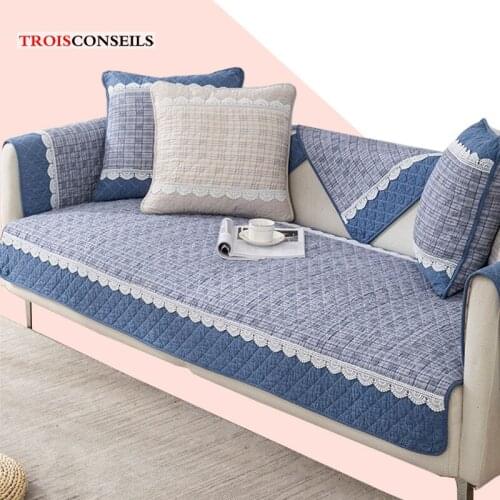 5 Colors Houndstooth Sofa Cover 4 Seasons Non-slip Backrest Armrest Towel Modern Couch Cover Cotton Sofa Covers for Living Room
