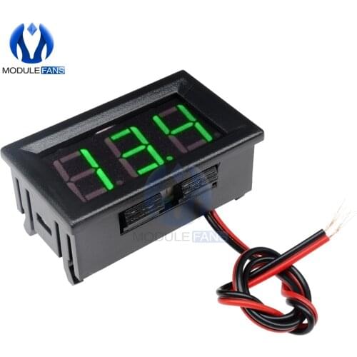 Digital Voltmeter 0.56'' LED Mini Voltage Meter Detector Volt Gauge Tester DC 12V 24V Blue Display 2 Lead Wire High Precition