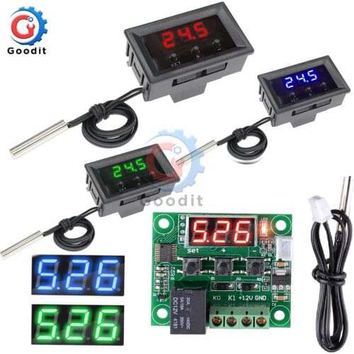 DC 12V W1209 Digital Thermostat Temperature Controller Regulator Thermoregulator Incubator NTC Sensor Meter Case heat cool temp