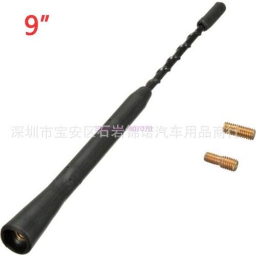 By dhl or ems 200pcs 9'' Car Radio Stereo Aerial Sting Mast Antenna For V W Black +2 Screws Auto Replacement Parts FM Aerials