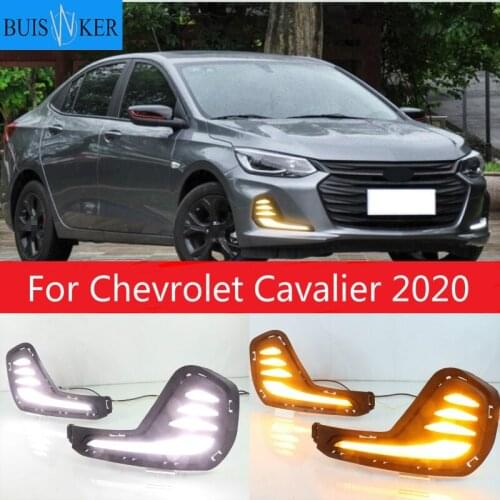 2PCS For Chevrolet Cavalier 2020 12V ABS LED DRL Daytime Running Lights Turn Signal Fog Lamp Car Styling