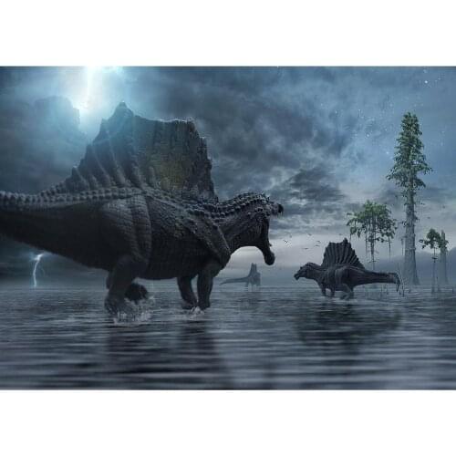 Dinosaur Water Moonlight Vinyl Cloth Photography Backgrounds Portrait Photographic Backdrops for Photo Studio Photobooth