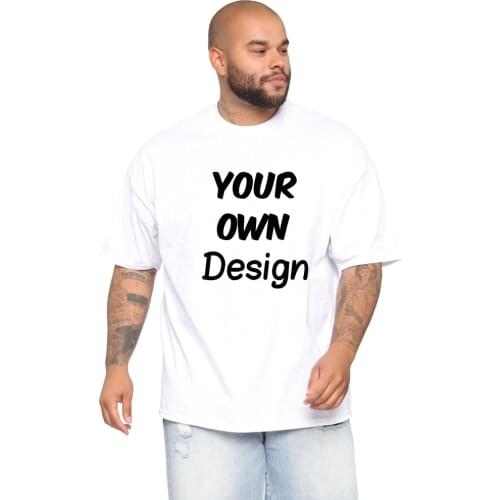 BLWHSA New Customized T Shirt Men Print Your Own Design Logo Picture 100% Cotton DIY Men T Shirt Plus Size 2XL 3XL 4XL 5XL
