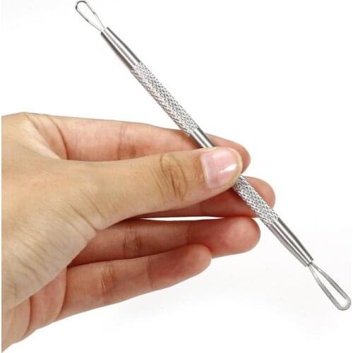 1PC Silver Blackhead Needles Comedone Acne Pimple Blemish Remover Tool Spoon for Face Skin Care Facial Pore Cleaner TSLM1