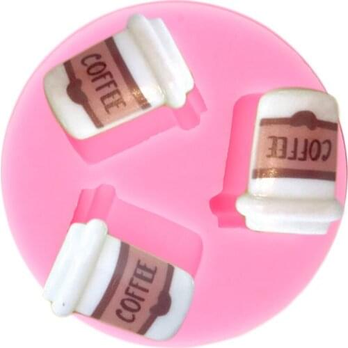 Coffee Cups Silicone Molds Chocolate Cupcake Topper Mold DIY Candy Polymer Clay Moulds Fondant Cake Decorating Tools