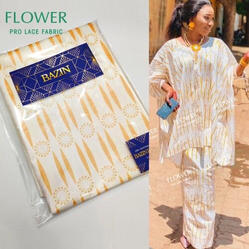 2021 Wholesale Price Jacquard Style Bazin Riche Gextczer For French Women Daily Party Dresses Printed Bazin Riche Lace Fabrics