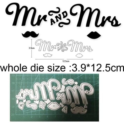 Metal Cutting Dies Cut Mold Beard Lips Mr and Mrs Decoration Scrapbooking dies Paper Craft Knife Mould Blade Punch Stencils dies
