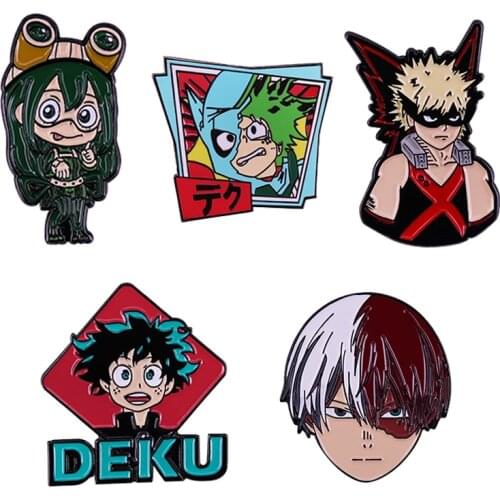 My Hero Academia Characters Lapel Pin Deku Asui Tsuyu Bakugou Katsuki Badge Cute Anime Brooch Manga Fans Otaku Accessory