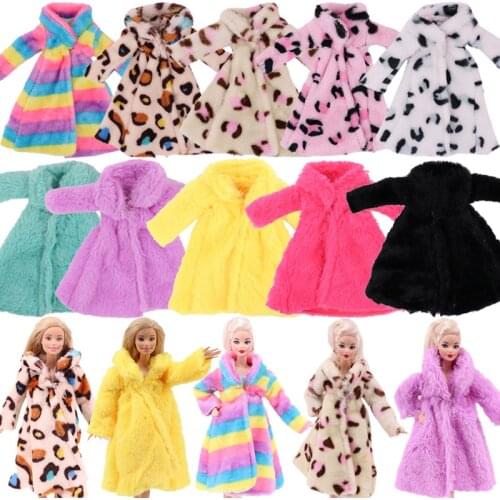 1 Set Barbies Handmade Long Sleeve Soft Coat Grows Outfit Flannel Coat Pajamas Doll Accessories Tops Casual Wear Girl`s Gifts