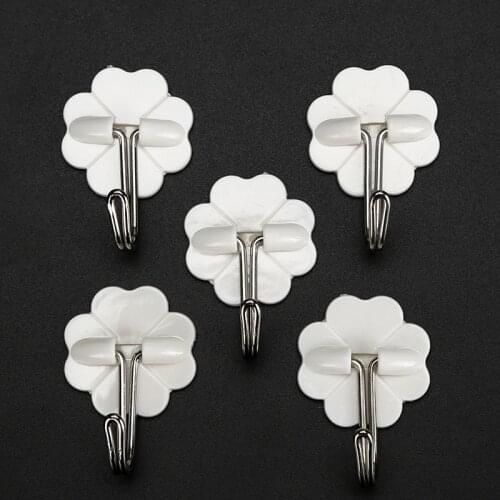 10PC Strong Self Adhesive Door Wall Hangers Towel Mop Handbag Holder Hook For Hanging Kitchen Bathroom Accessories Hooks & Rails