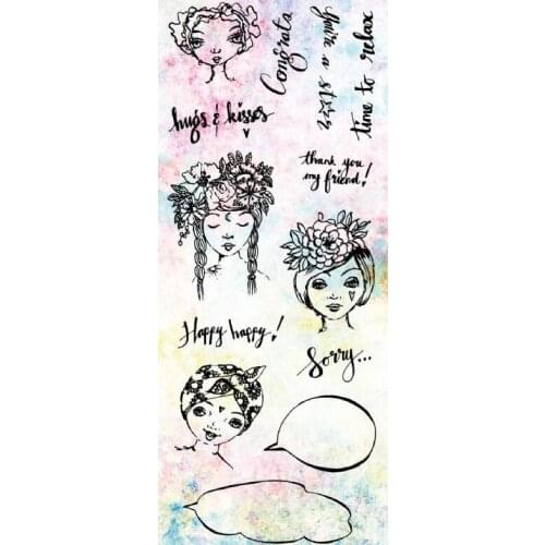 Gril Transparent Clear Silicone Stamp/Seal for DIY scrapbooking/photo album Decorative clear stamp M204