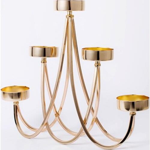 Luxury Candle Holders Gold Wedding Centerpieces Candelabra Moro Lanterne Metal Centerpieces Hanging Stand Gold Moro Home Decor Z