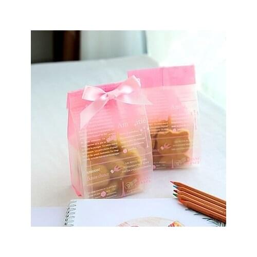 Pink French style Frosted translucence packing bag candy bag biscuit bag gift bag 10x25cm 100pcs/lot