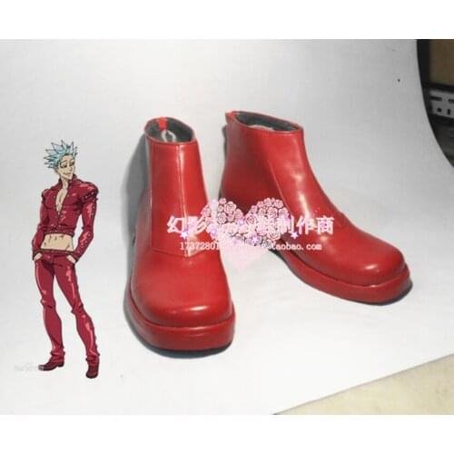 The Seven Deadly Sins Ban Red Halloween Short Cosplay Shoes Boots H016