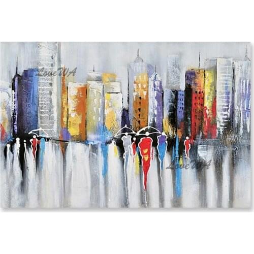 Modern 100% Hand-painted Abstract Colors Oil Painting Canvas Picture Artwork Wall Hangings Art No Frame Paintings Entrance Decor