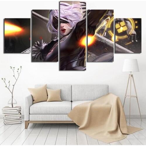 Canvas Modern Pictures Home Decoration 5 Pieces Automata Paintings Wall Art Hd Prints Anime Poster Modular Living Room Framed