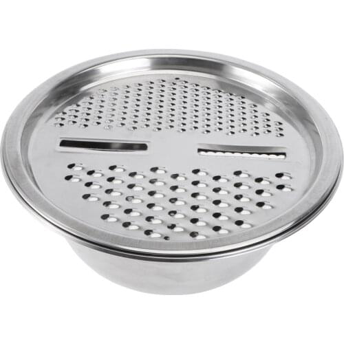 2Pcs 1Set Rustless Chopping Tool Grater for Home (Basin+Grater Tray, Silver)