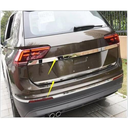 For VW Tiguan 2019 2018 Rear Tail Trunk door trim Exterior Mouldings stainless steel High Quality Accessories Auto Tailgate pro