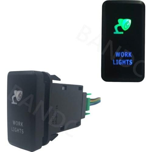 GREEN & BLUE Led, Car WORK LIGHTS Rocker Push Switch with Jumper Wires for Toyota Landcruiser 79 Series New Model, Auto Parts